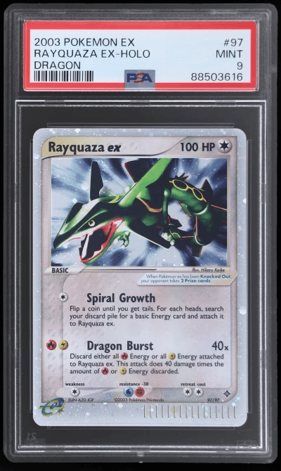 2003 Pokemon Ex Dragon Holo Rayquaza Ex #97 PSA 9