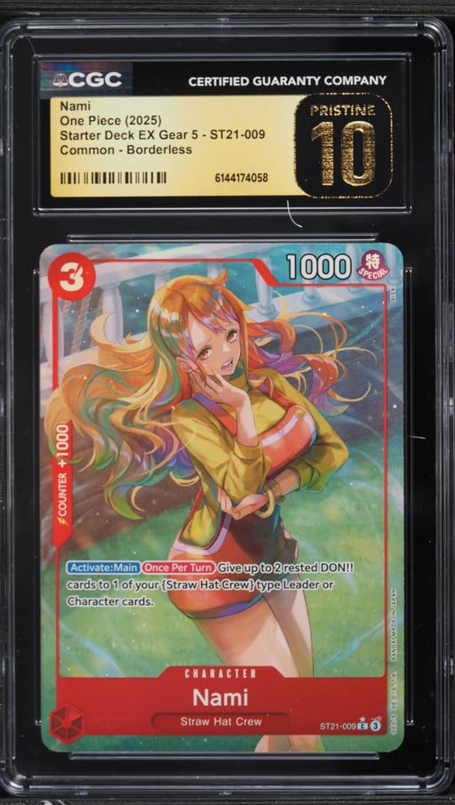 2025 One Piece Starter Deck EX Gear 5 Borderless Alt Art Nami #ST21-009 CGC 10 PRISTINE