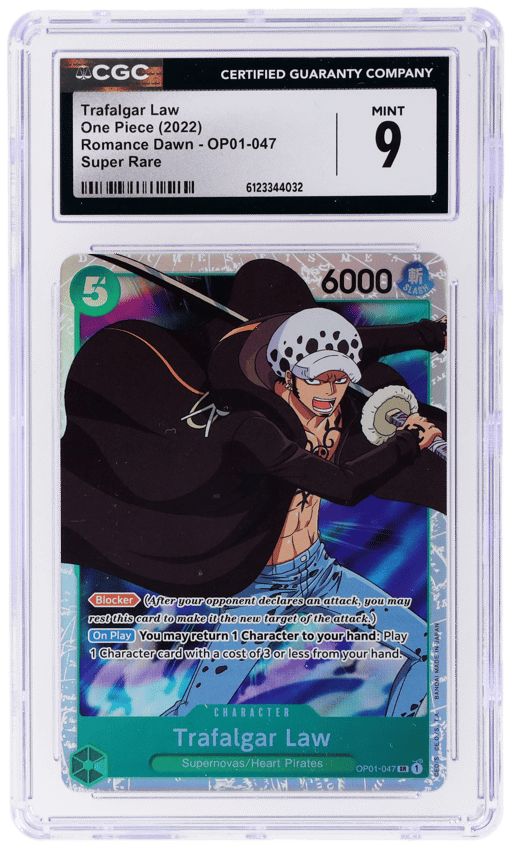 2022 One Piece Romance Dawn Super Rare Trafalgar Law #OP01047 CGC 9