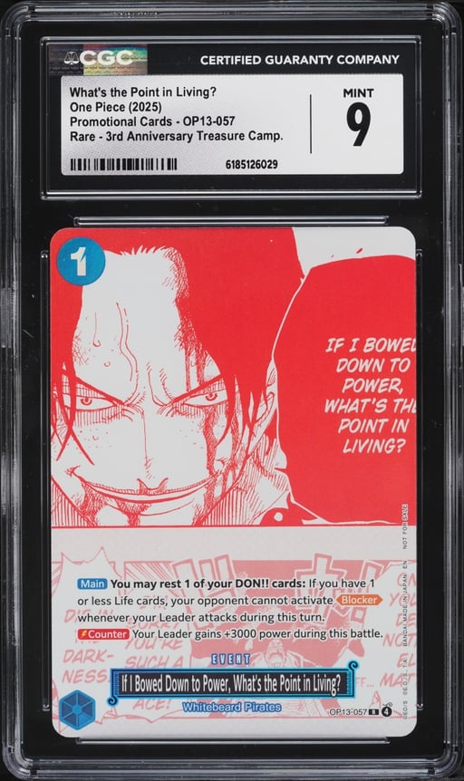 2025 One Piece Promo 3rd Anniversary Treasure Manga Alt Art What's The Point In Living? CGC 9