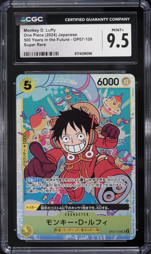 2024 One Piece Japanese 500 Years In The Future Super Rare Monkey D. Luffy #OP07-109 CGC 9.5