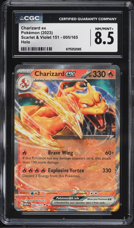 2023 Pokemon Scarlet & Violet 151 Holo Charizard EX #6 CGC 8.5 NM-MT+