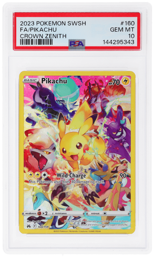 2023 Pokemon Sword and Shield Crown Zenith Pikachu #160 PSA 10