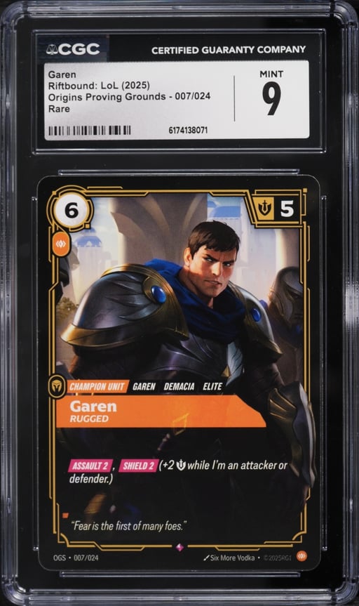 2025 Riftbound: LoL Origins Proving Grounds Garen #007 CGC 9 MINT