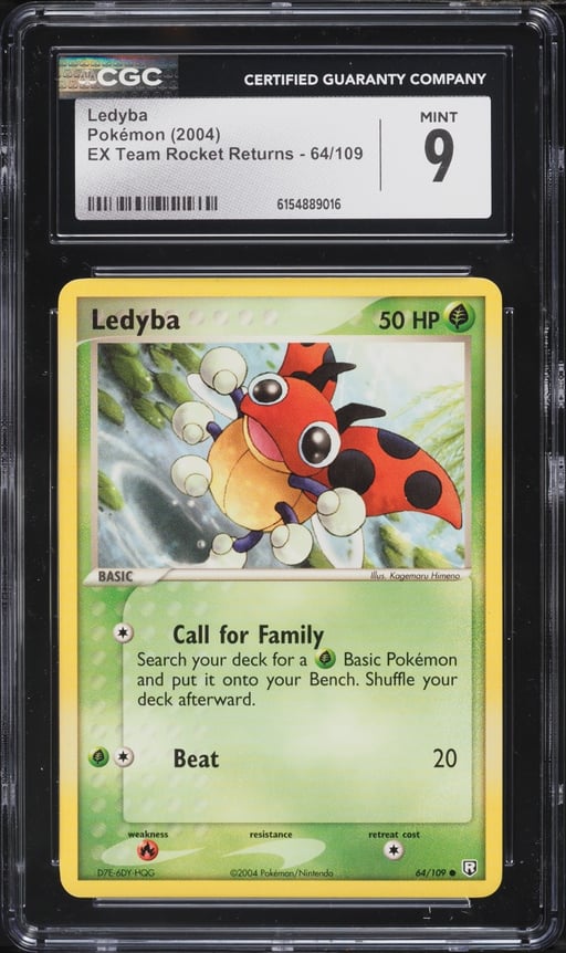 2004 Pokemon EX Team Rocket Returns Ledyba #64 CGC 9 MINT