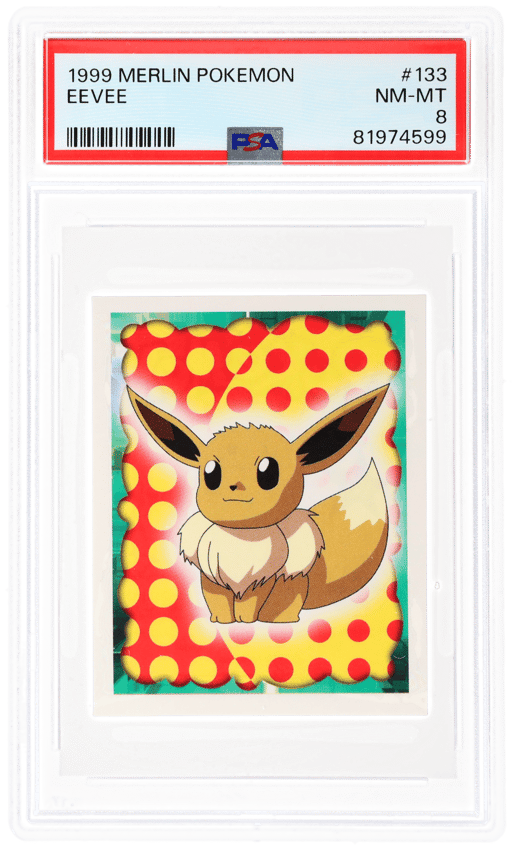 1999 Merlin Pokemon Eevee #133 PSA 8