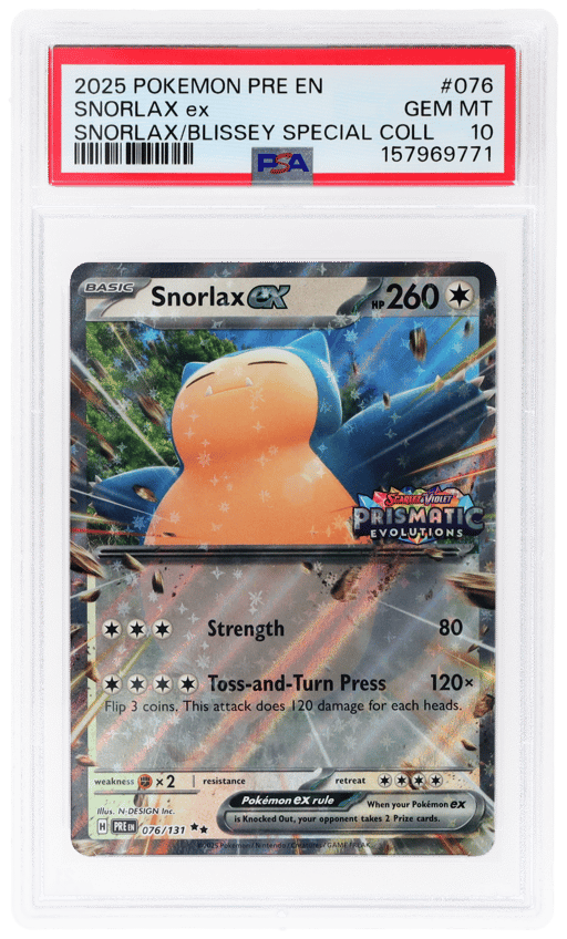 2024 Pokemon Prismatic Evolutions Snorlax Ex/Blissey Ex Special Snorlax Ex #076 PSA 10