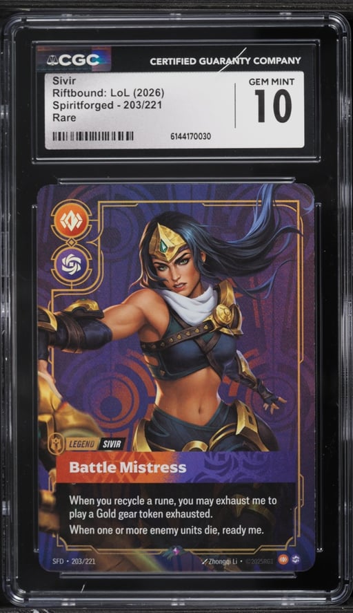 2026 Riftbound League Of Legends Spiritforged Sivir #203 CGC 10 GEM MINT