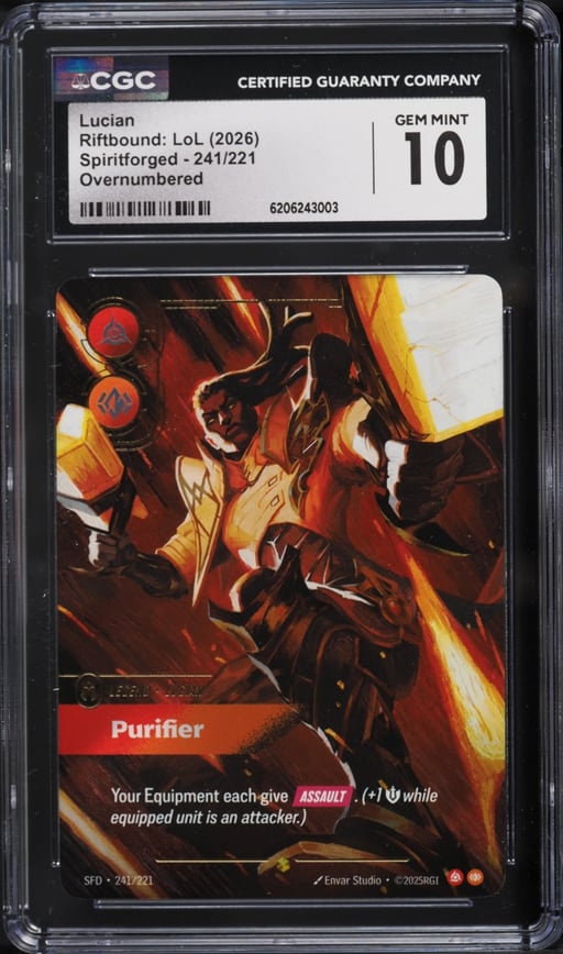 2026 Riftbound League Of Legends LoL Spiritforged Lucian #241 CGC 10 GEM MINT