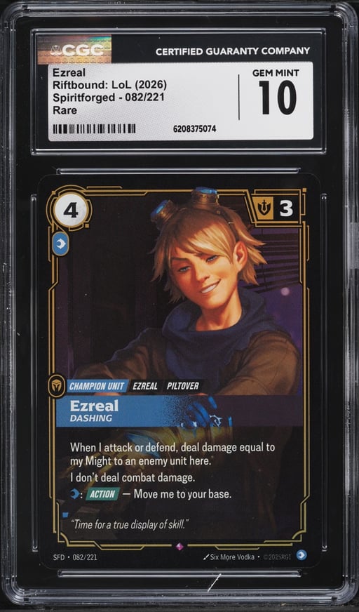 2026 Riftbound League Of Legends LoL Spiritforged Ezreal #82 CGC 10 GEM MINT
