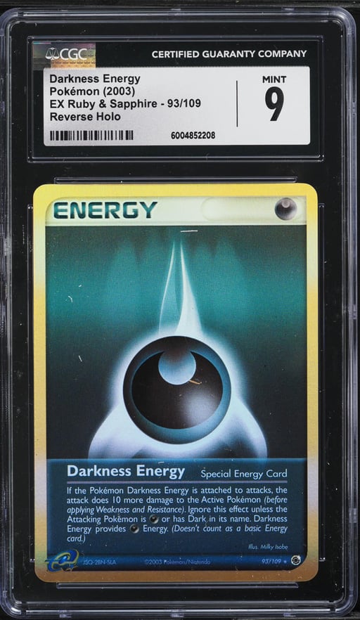 2003 Pokemon EX Ruby & Sapphire Reverse Holo Darkness Energy #93 CGC 9 MINT