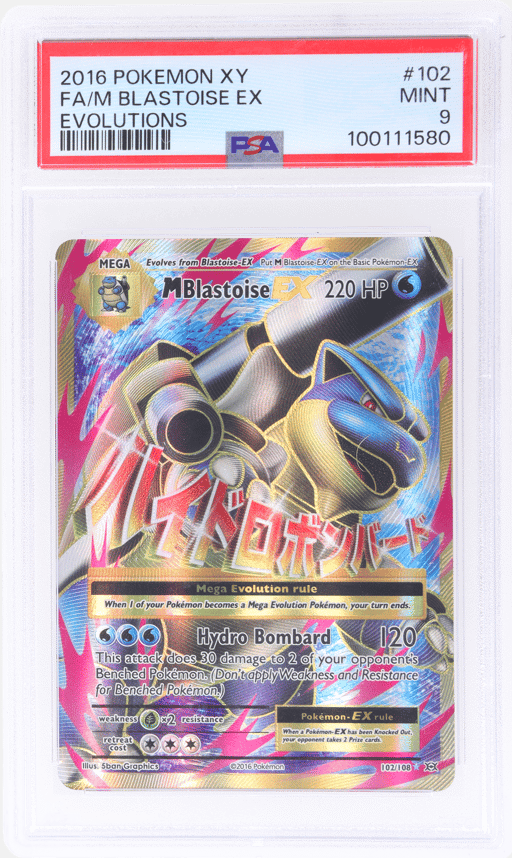 2016 Pokemon XY Evolutions M Blastoise Ex #102 PSA 9
