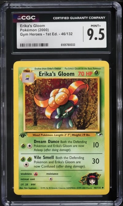 2000 Pokemon Gym Heroes 1st Edition Erika's Gloom #46 CGC 9.5 MINT+