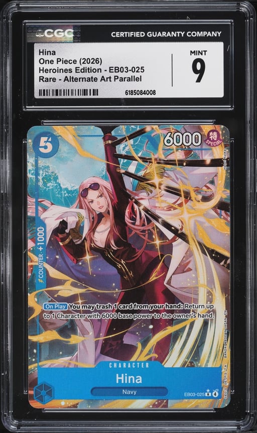 2026 One Piece Heroines Edition Alt Art Hina #EB03-025 CGC 9 MINT