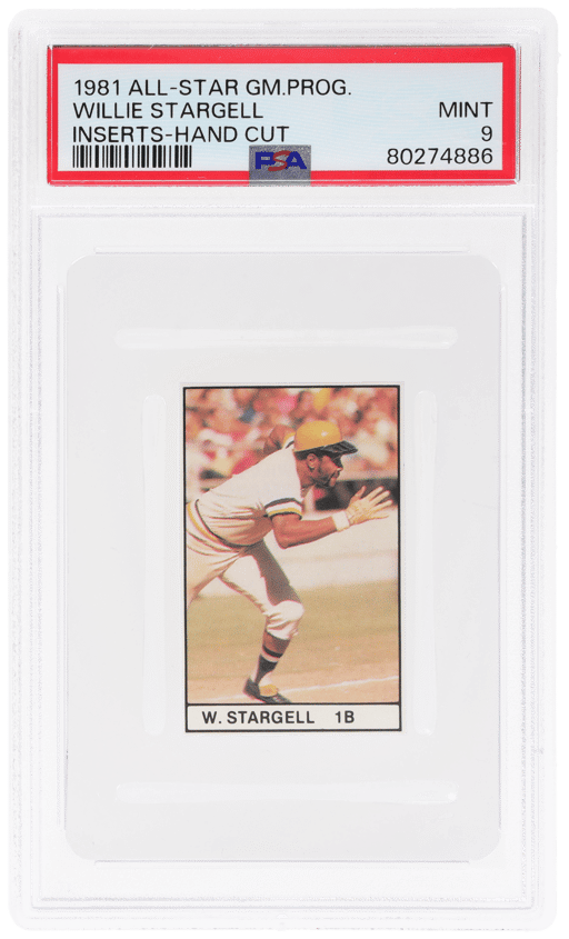 1981 All-Star Game Program Inserts Hand Cut Willie Stargell PSA 9