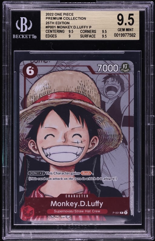 2022 One Piece Promo Premium Collection 25th Manga Art Monkey D. Luffy #P-001 BGS 9.5 GEM MINT