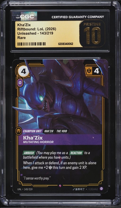 2026 Riftbound: LoL Unleashed Kha'Zix #143 CGC 10 PRISTINE