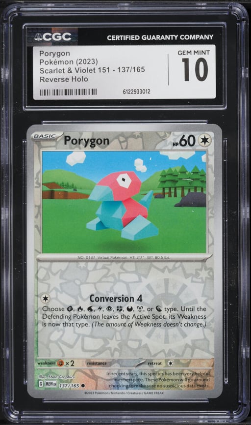 2023 Pokemon Scarlet & Violet 151 Reverse Holo Porygon #137 CGC 10 GEM MINT
