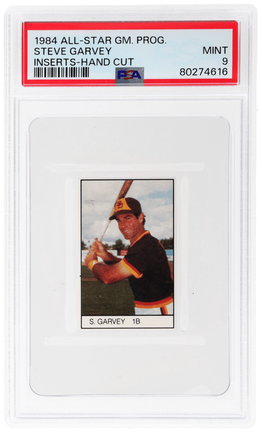 1984 All-Star Game Program Inserts Hand Cut Steve Garvey PSA 9