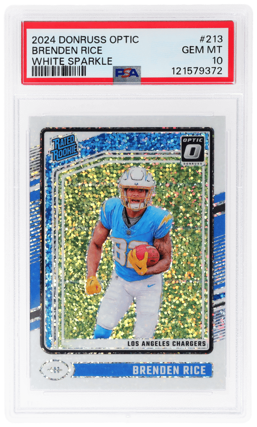 2024 Panini Donruss Optic White Sparkle Brenden Rice #213 PSA 10