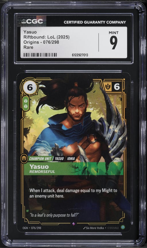 2025 Riftbound League Of Legends LoL Origins Yasuo #76 CGC 9 MINT