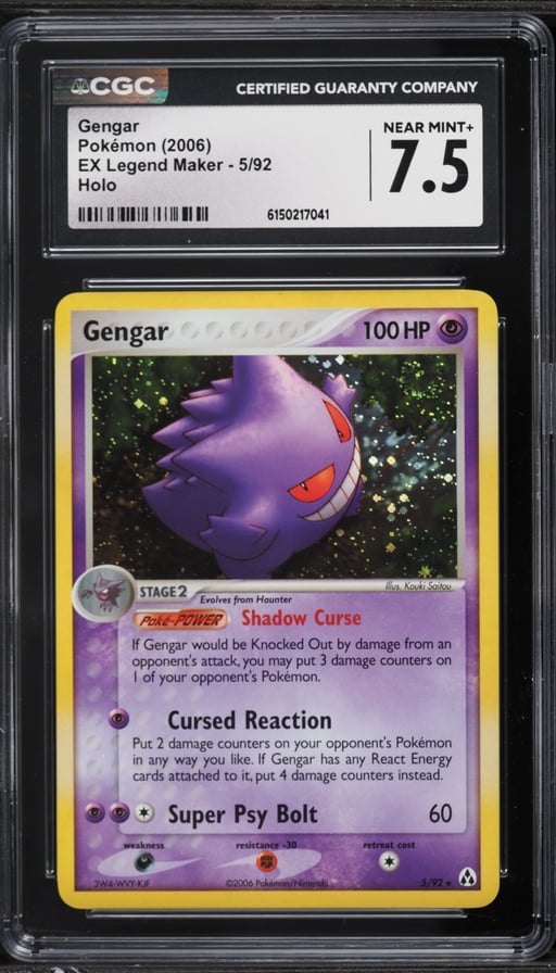 2006 Pokemon EX Legend Maker Holo Gengar #5 CGC 7.5 NRMT+