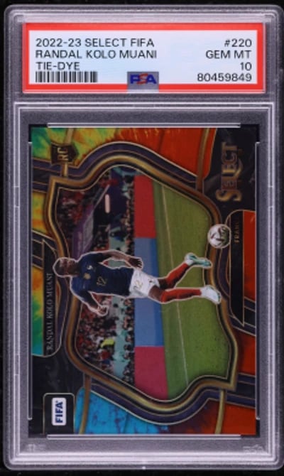 2022 Select Field Level FIFA Tie-Dye Randal Kolo Muani ROOKIE /49 PSA 10 GEM