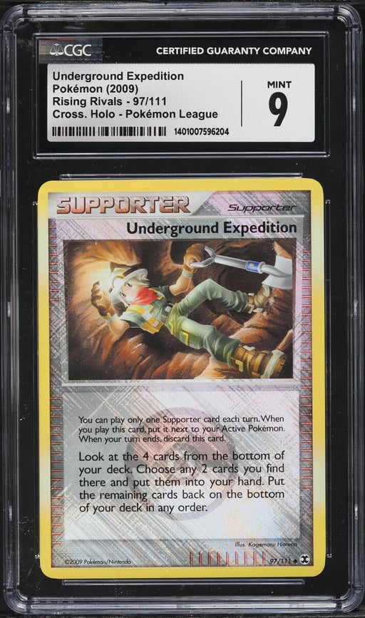 2009 Pokemon Platinum Rising Rivals League Crosshatch Holo Underground Expedition #97 CGC 9