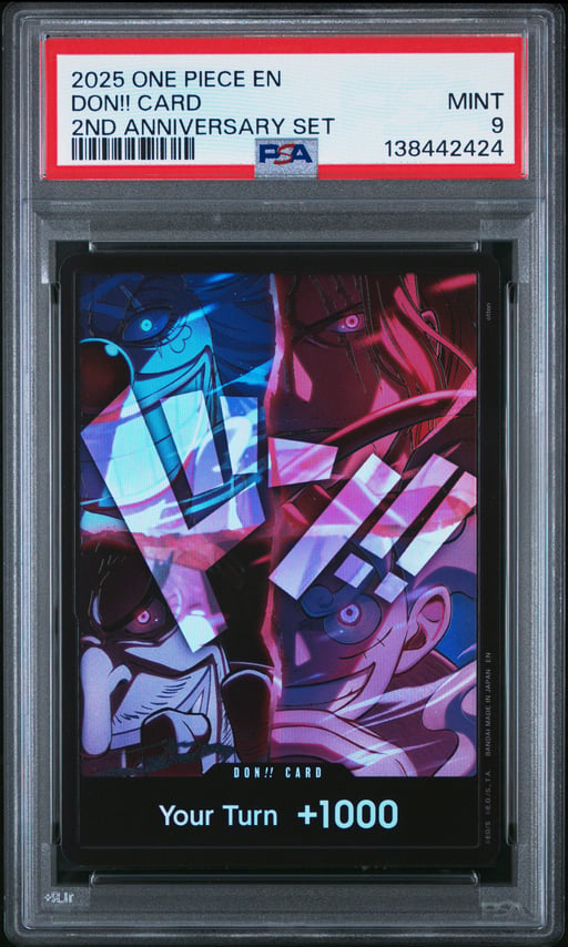 2025 ONE PIECE ENGLISH VERSION 2ND ANNIVERSARY SET DON!! CARD PSA 9