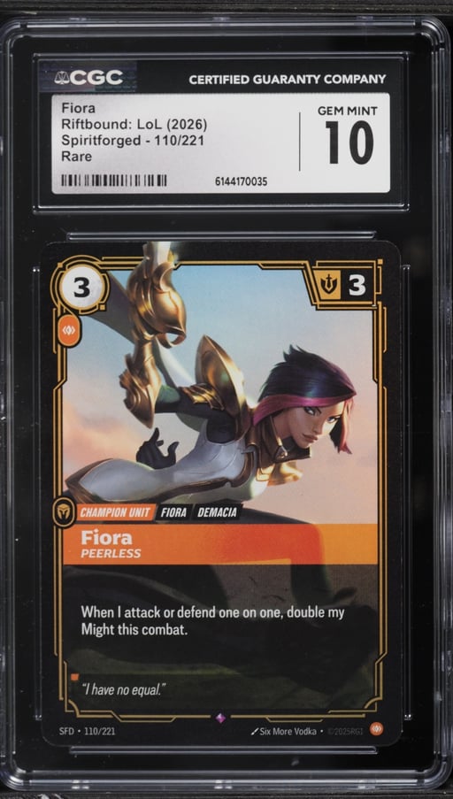 2026 Riftbound League Of Legends Spiritforged Fiora #110 CGC 10 GEM MINT