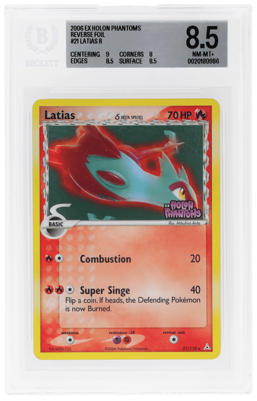 2006 Pokemon Ex Holon Phantoms Reverse Holo Latias #21 BGS 8.5