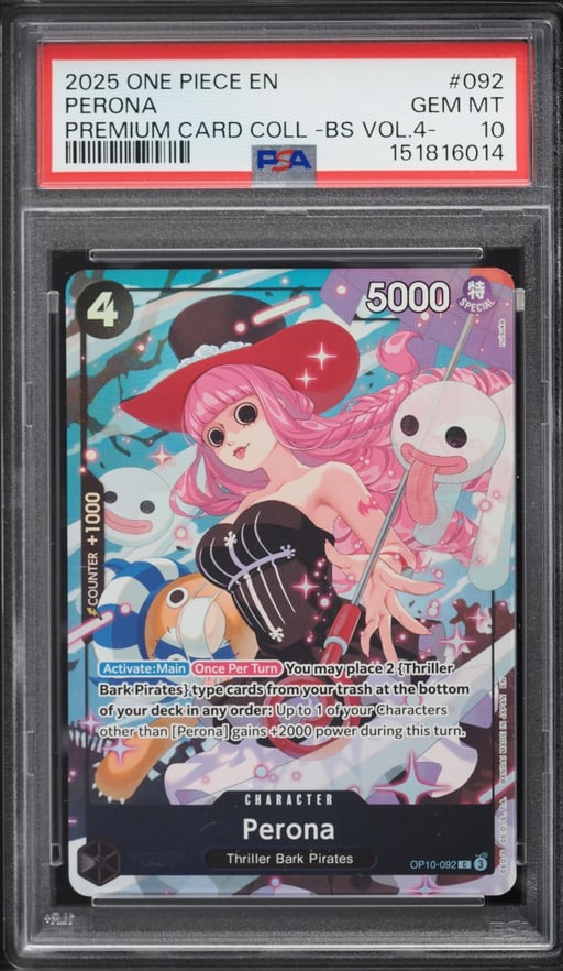 2025 One Piece Premium Best Selection Vol 4 Alt Art Perona #OP10-092 PSA 10 GEM MINT