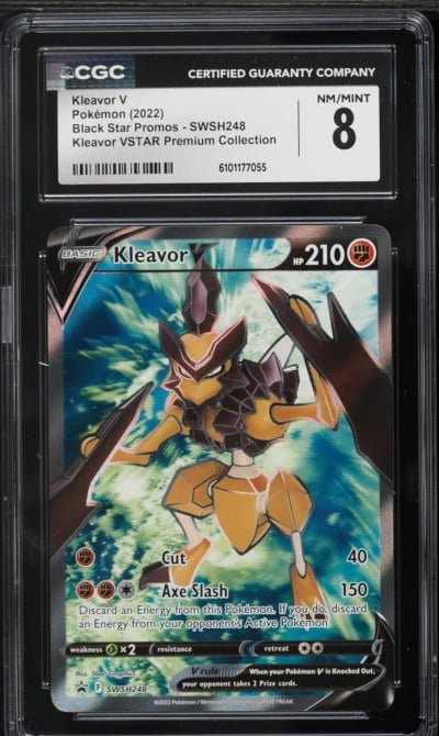 2022 Pokemon Sword & Shield Promo VSTAR Premium Full Art Kleavor V #SWSH248 CGC 8 NM-MT