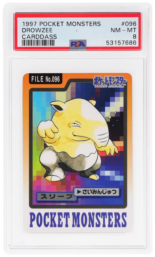 1997 Pocket Monsters Carddass Part 4 Japanese Drowzee #96 PSA 8