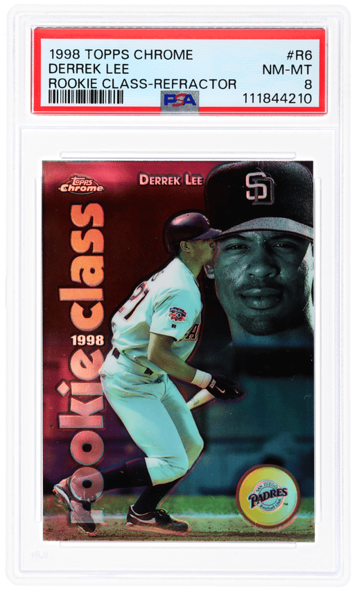 1998 Topps Chrome Rookie Class Refractor Derrek Lee #R6 PSA 8