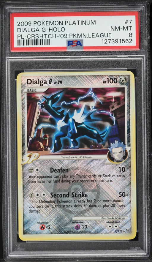 2009 Pokemon Platinum Cross Hatch Holo Dialga G #7 PSA 8 NM-MT