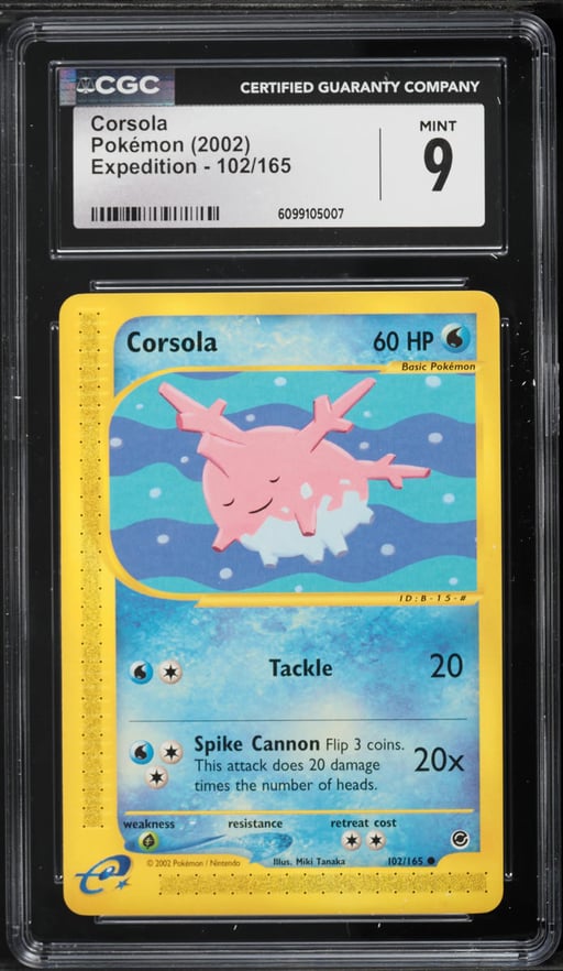 2002 Pokemon Expedition Corsola #102 CGC 9 MINT
