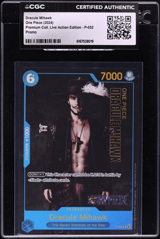 2024 One Piece Promo Premium Collection Live Action Alt Art Dracule Mihawk #P-052 CGC AUTH