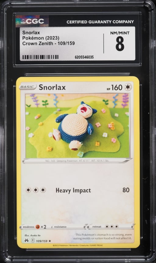 2023 Pokemon Sword & Shield Crown Zenith Snorlax #109 CGC 8 NM-MT