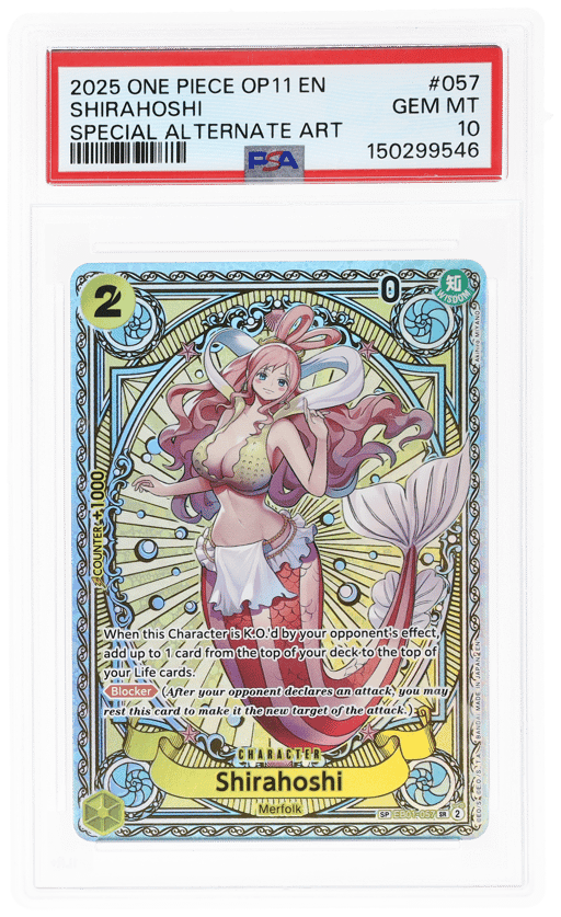 2025 One Piece A Fist of Divine Speed Special Alternate Art Shirahoshi #EB01-057 PSA 10