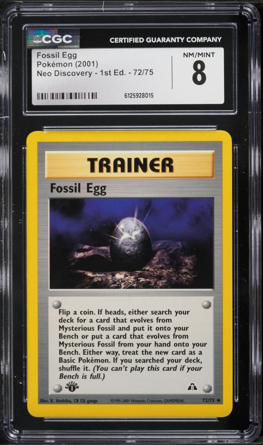 2001 Pokemon Neo Discovery 1st Edition Fossil Egg #72 CGC 8 NM-MT