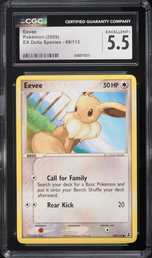 2005 Pokemon Ex Delta Species Eevee #69 CGC 5.5 EX+