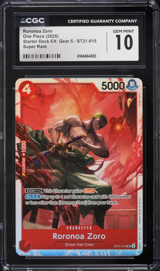 2025 One Piece Starter Deck EX Gear 5 SR Roronoa Zoro #ST21-015 CGC 10 GEM MINT