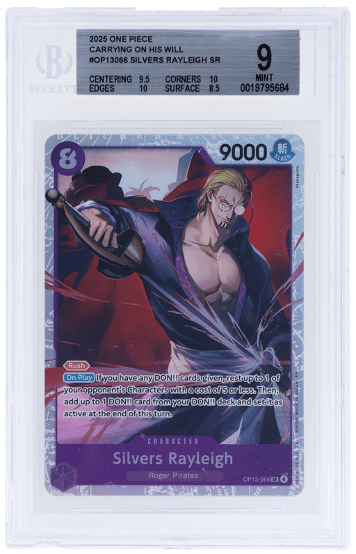 2025 One Piece Card Game Carrying On His Will Silvers Rayleigh #OP13066 BGS 9