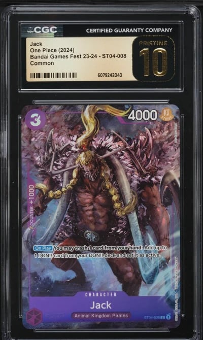 2024 One Piece Bandai Games Fest Jack #ST04-008 CGC 10 PRISTINE