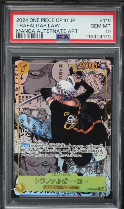 2024 One Piece Japanese Royal Blood Manga Alt Art Trafalgar Law #OP10-119 PSA 10 GEM MINT