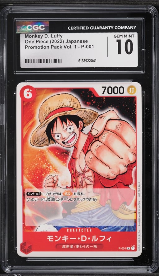2022 One Piece Japanese Promo Pack Vol. 1 Monkey D. Luffy #P-001 CGC 10 GEM MINT