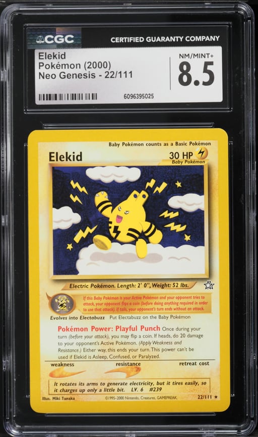 2000 Pokemon Neo Genesis Elekid #22 CGC 8.5 NM-MT+