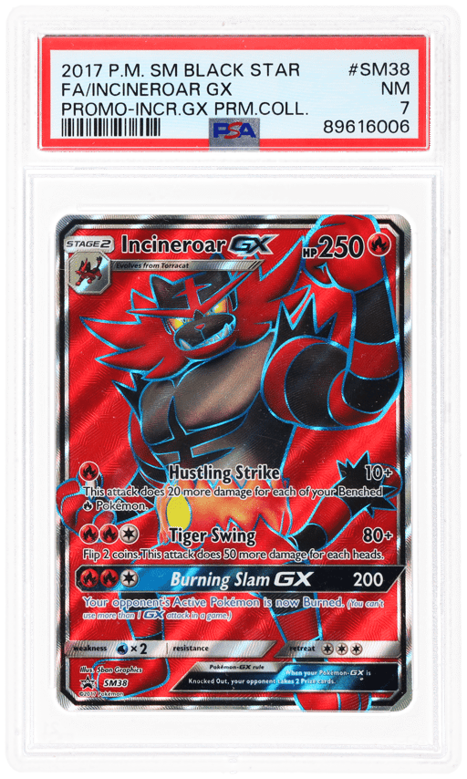 2017 Pokemon Sun and Moon Black Star Promo Premium Collection Incineroar Gx #SM38 PSA 7
