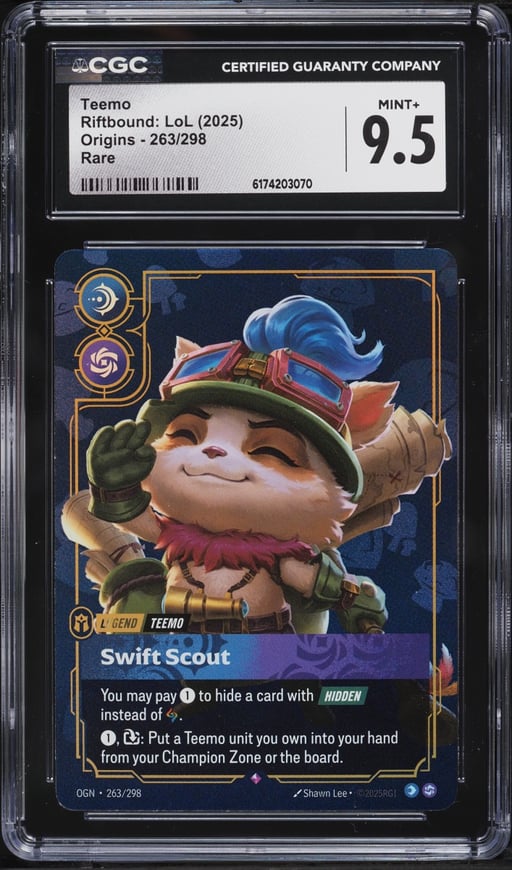 2025 Riftbound League Of Legends LOL Origins Teemo #263 CGC 9.5 MINT+